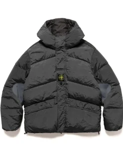 Stone Island Nylon Metal In Econyl Regenerated Nylon Down_Reversible Jacket Lead Grey>Men Outerwear
