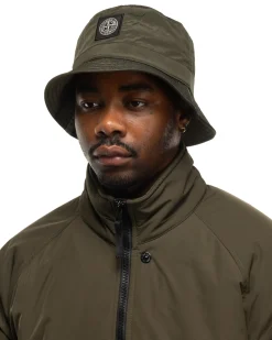 Stone Island Nylon Metal In Econyl Regenerated Nylon Hat Olive>Men Headwear