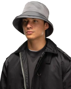 sacai Nylon Twill Double Brim Hat Gray>Men Headwear
