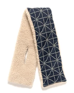 KAPITAL 8Oz Denim Folk-Dojo Embroidery Kesa Scarf Dark><noscript><img width=