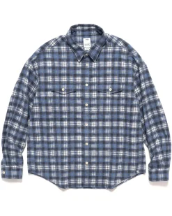 visvim Pioneer Khadi Check L/S Navy>Men Shirts