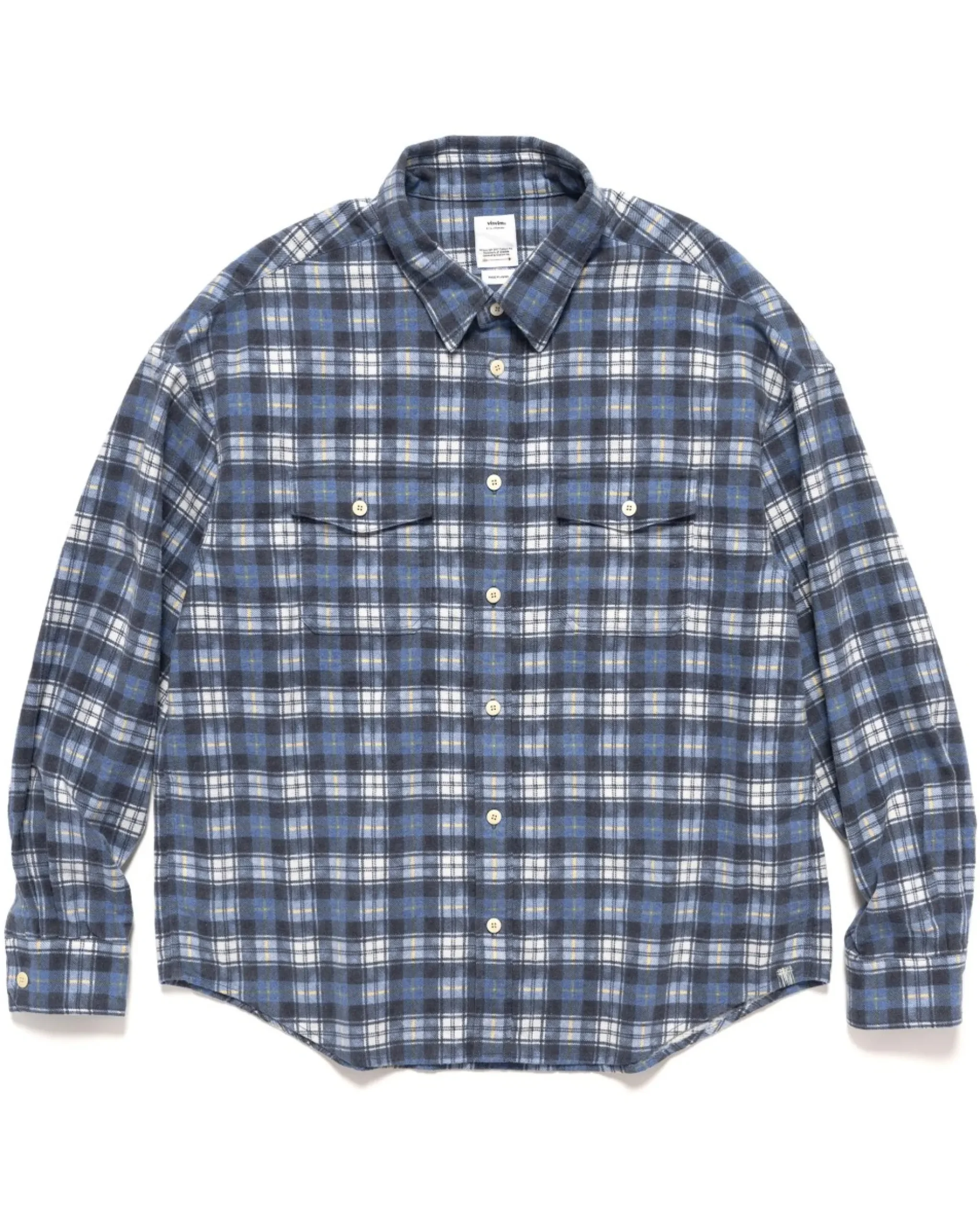 visvim Pioneer Khadi Check L/S Navy>Men Shirts