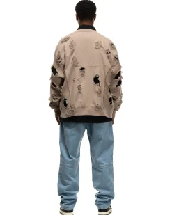 CAV EMPT Plague Wide Rib Cut Zip Sweater Grey><noscript><img width=