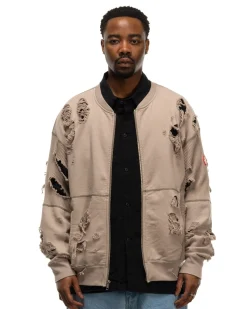 CAV EMPT Plague Wide Rib Cut Zip Sweater Grey><noscript><img width=