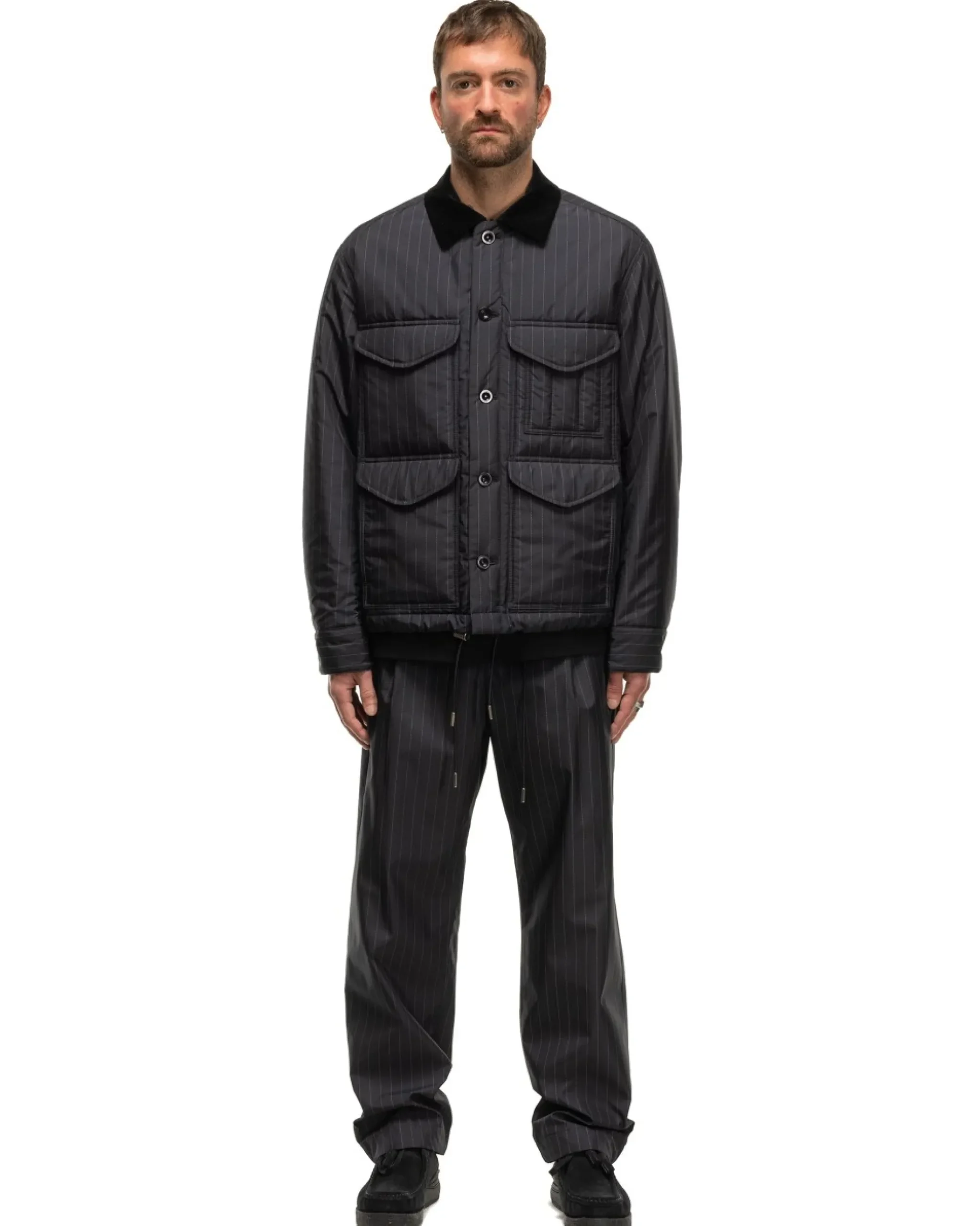 sacai Print Taffeta Blouson Navy>Men Outerwear