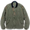 sacai Quilted Herringbone Jacket Khaki>Men Outerwear