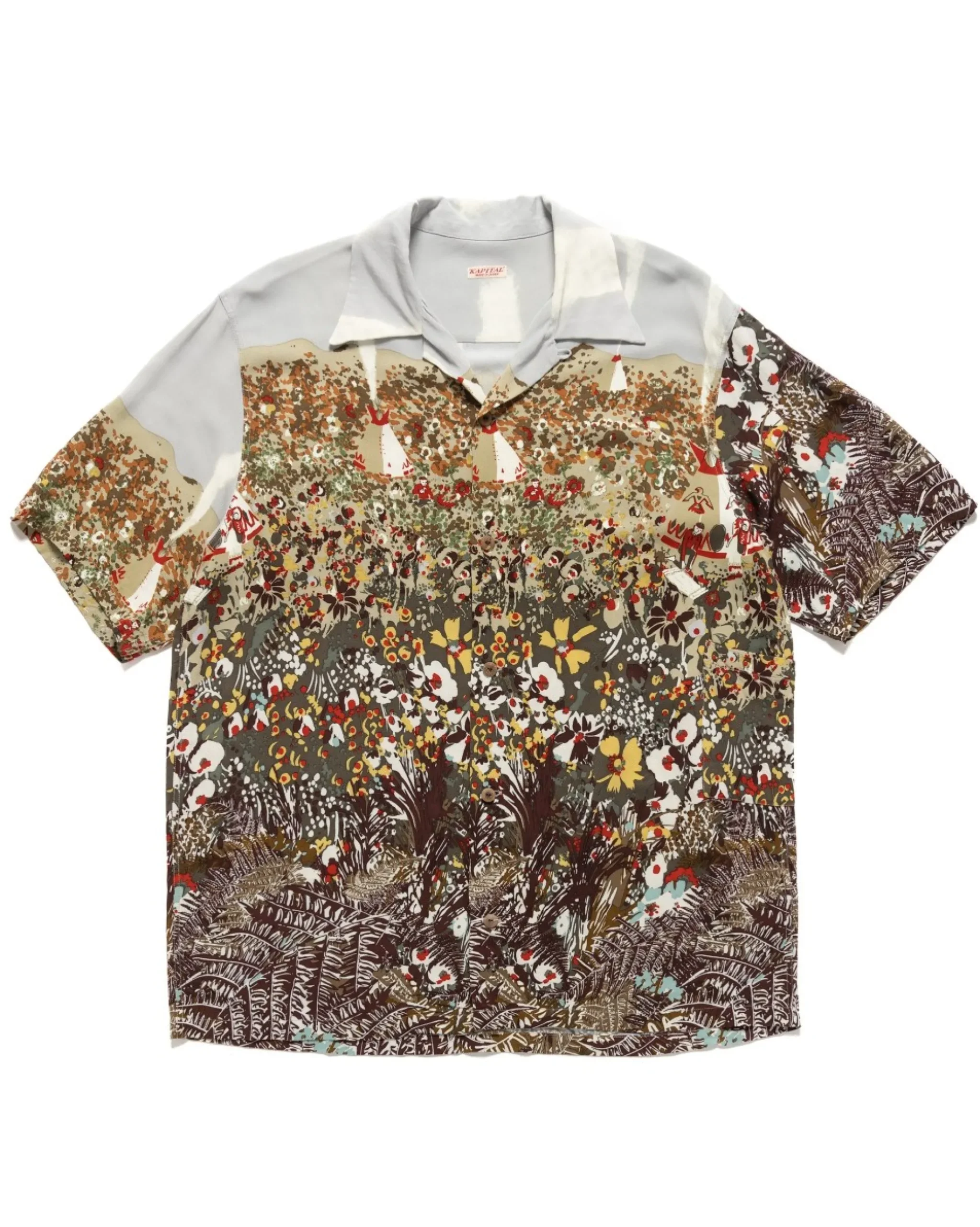 KAPITAL Rayon Nabajo Land Aloha Shirt Light Grey>Men Shirts