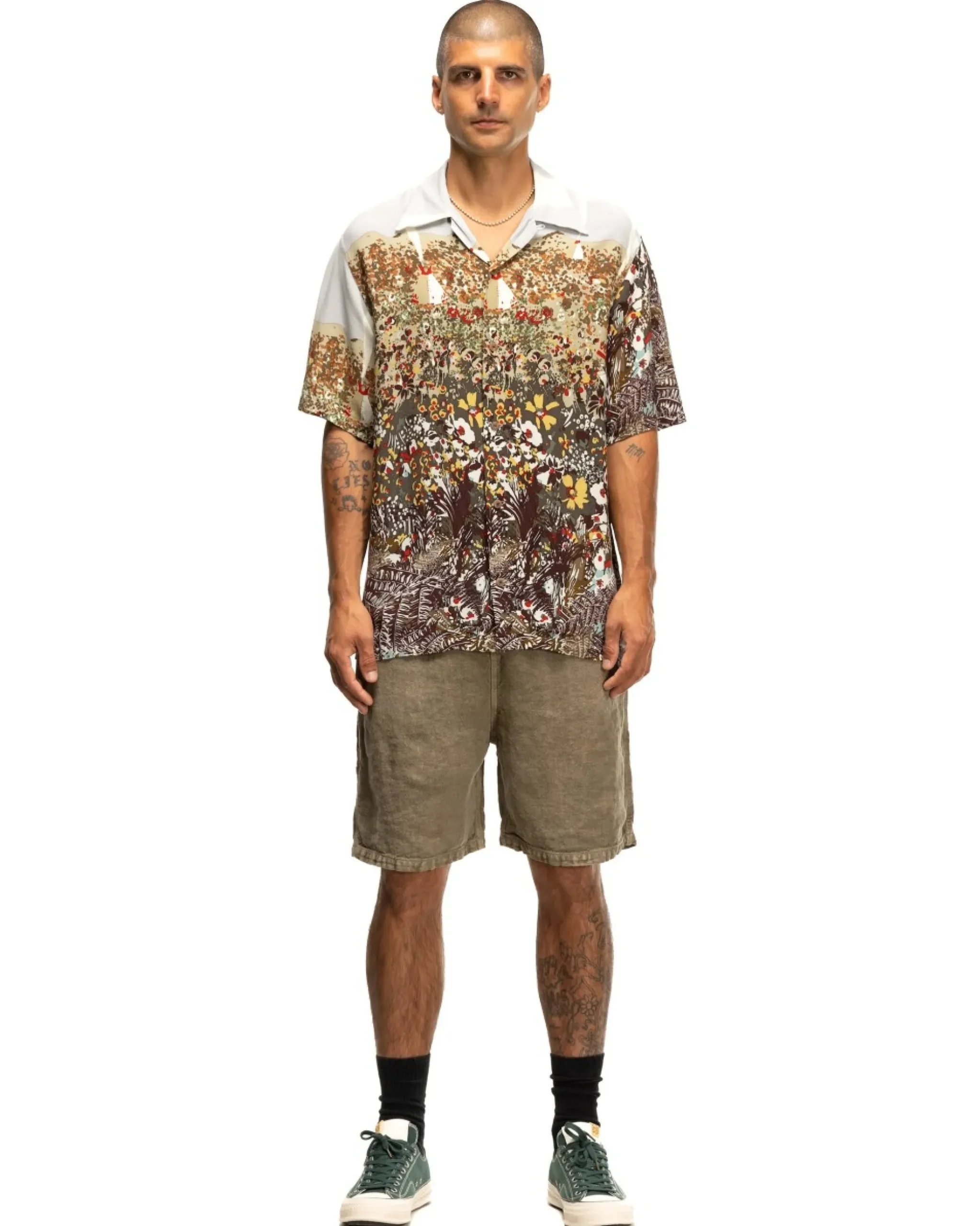 KAPITAL Rayon Nabajo Land Aloha Shirt Light Grey>Men Shirts