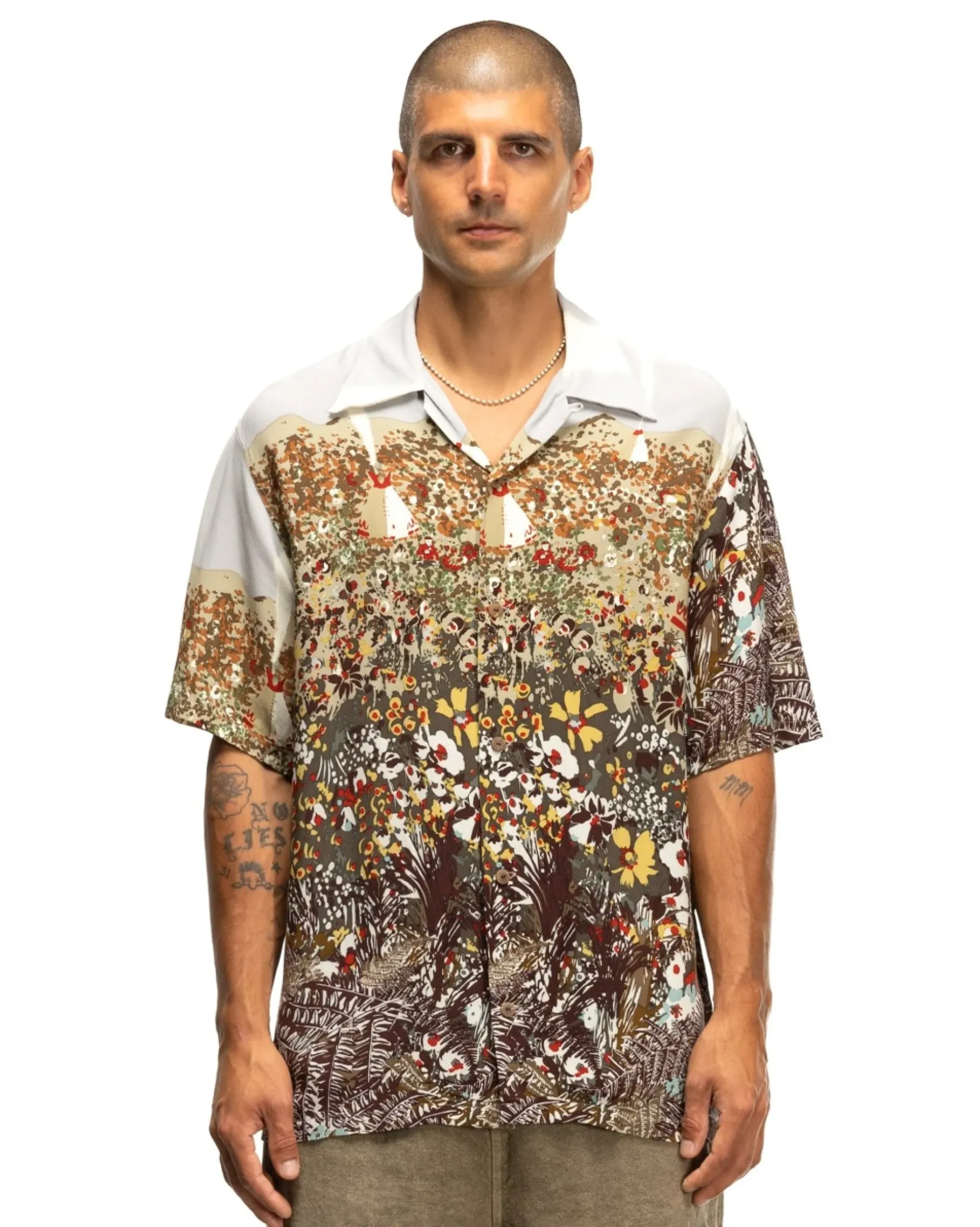 KAPITAL Rayon Nabajo Land Aloha Shirt Light Grey>Men Shirts