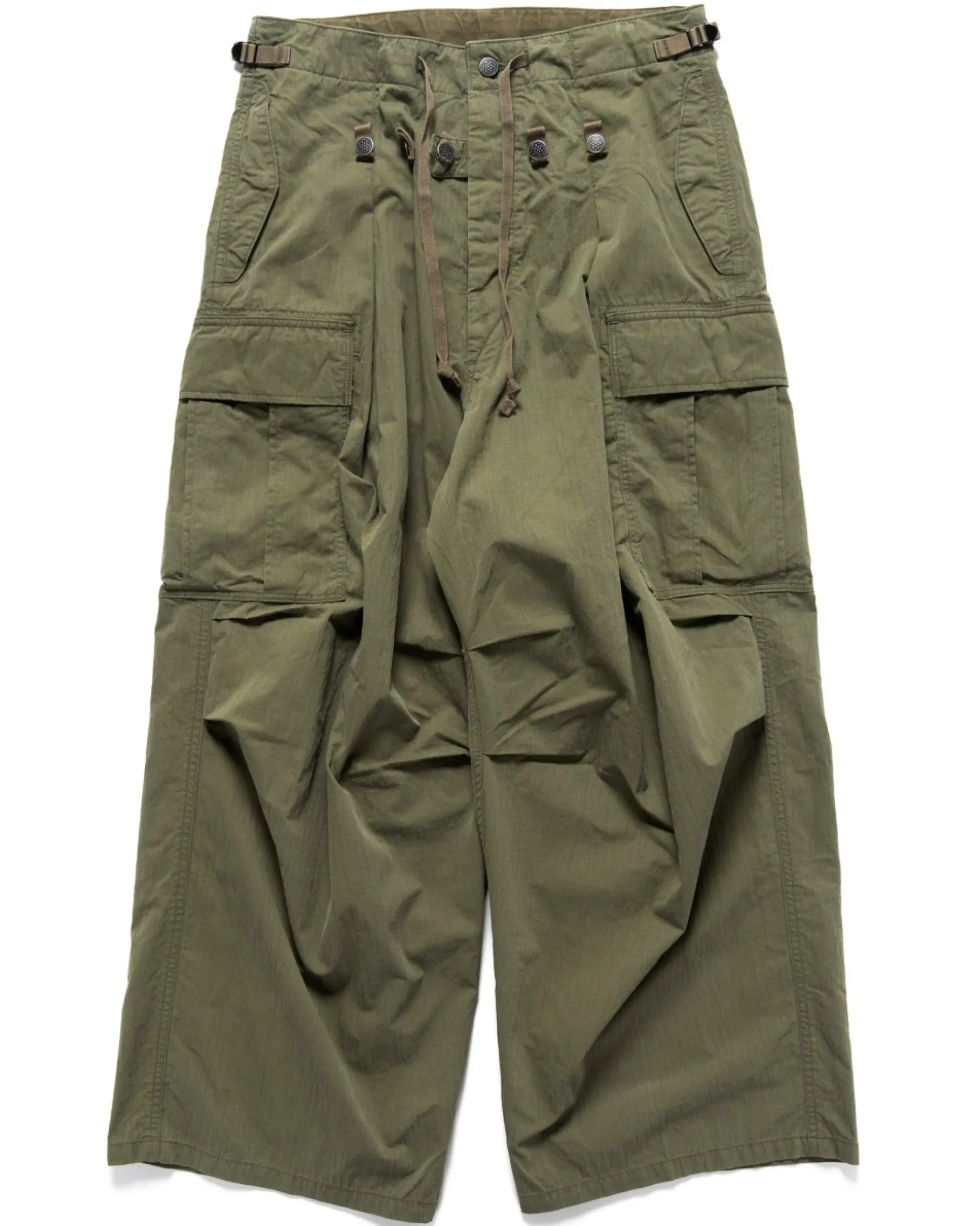 KAPITAL Rip Stop Jumbo Cargo Pants Khaki>Men Bottoms
