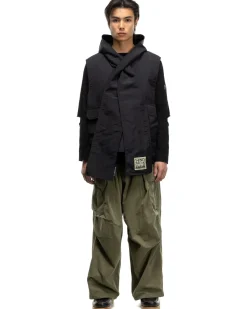 KAPITAL Rip Stop Jumbo Cargo Pants Khaki>Men Bottoms