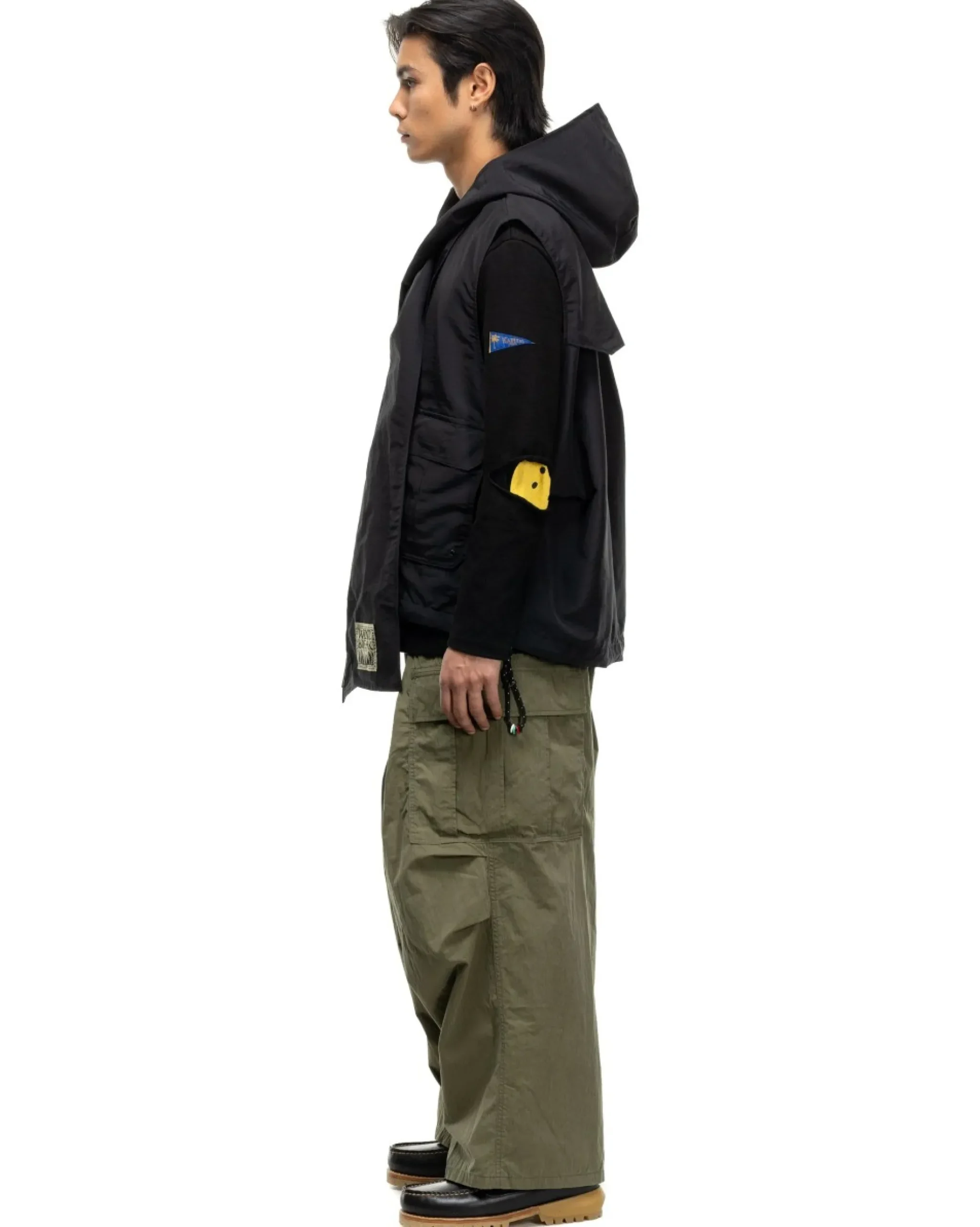 KAPITAL Rip Stop Jumbo Cargo Pants Khaki>Men Bottoms