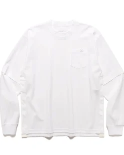 sacai S Cotton Jersey L/S T-Shirt White>Men T-Shirts