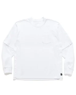 sacai S Cotton Jersey L/S T-Shirt White>Men T-Shirts