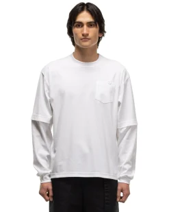 sacai S Cotton Jersey L/S T-Shirt White><noscript><img width=