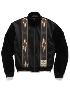 KAPITAL Smooth Jersey Kochi & Zephyr Track Jkt Black>Men Outerwear