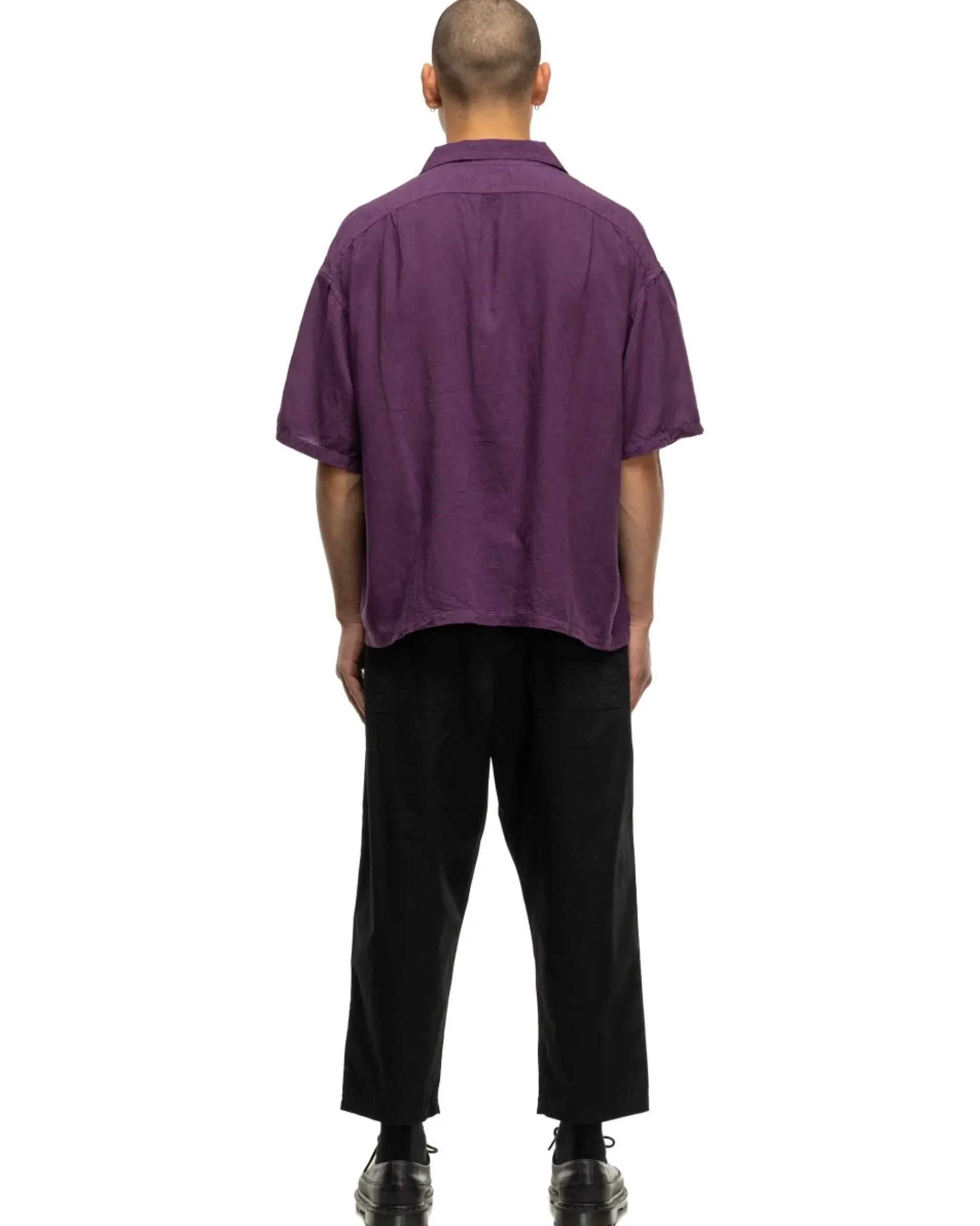KAPITAL Soft Linen Open Collar Big Shirt Purple>Men Shirts