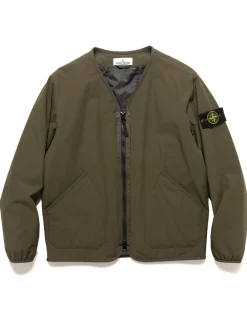 Stone Island Soft Shell-R_E.Dye® Technology In Recycled Polyester With Primaloft® P.U.R.E Insulation Jacket Olive>Men Outerwear