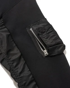 sacai Sponge Sweat X Nylon Twill Pullover Black X Black><noscript><img width=