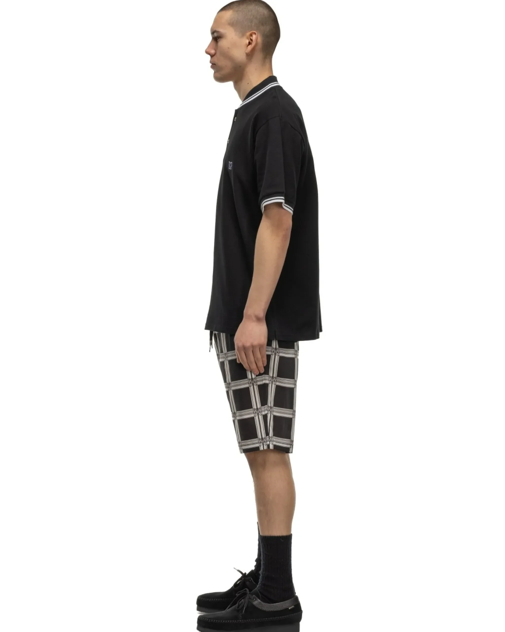Needles String Cowboy Short-R/C Lawn Cloth/Papillon Plaid Black>Men Shorts