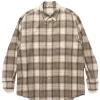 AURALEE Super Light Wool Check Shirt Light Brown Check>Men Shirts