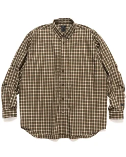 Daiwa Tech Button Down Shirts L/S Mini Plaids Olive>Men Shirts