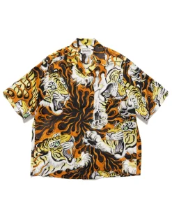WACKO MARIA Tim Lehi/S/S Hawaiian Shirt ( Type-1 ) Brown>Men Shirts