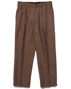 Needles Tucked Trouser-C/Pe Geometric Jq. Orange>Men Bottoms