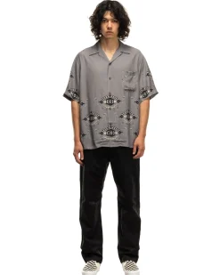 WACKO MARIA Wolf'S Head/S/S Hawaiian Shirt ( Type-5 ) Grey>Men Shirts