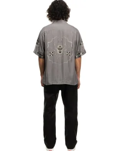 WACKO MARIA Wolf'S Head/S/S Hawaiian Shirt ( Type-5 ) Grey><noscript><img width=