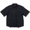 Sophnet. Wool S/S Regular Collar Baggy Shirt Navy>Men Shirts