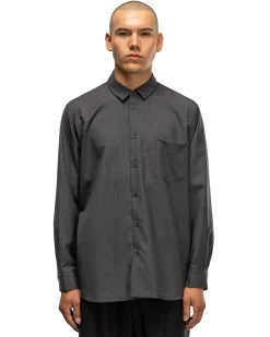 ATON Wool Tropical Standard Shirt Gray><noscript><img width=