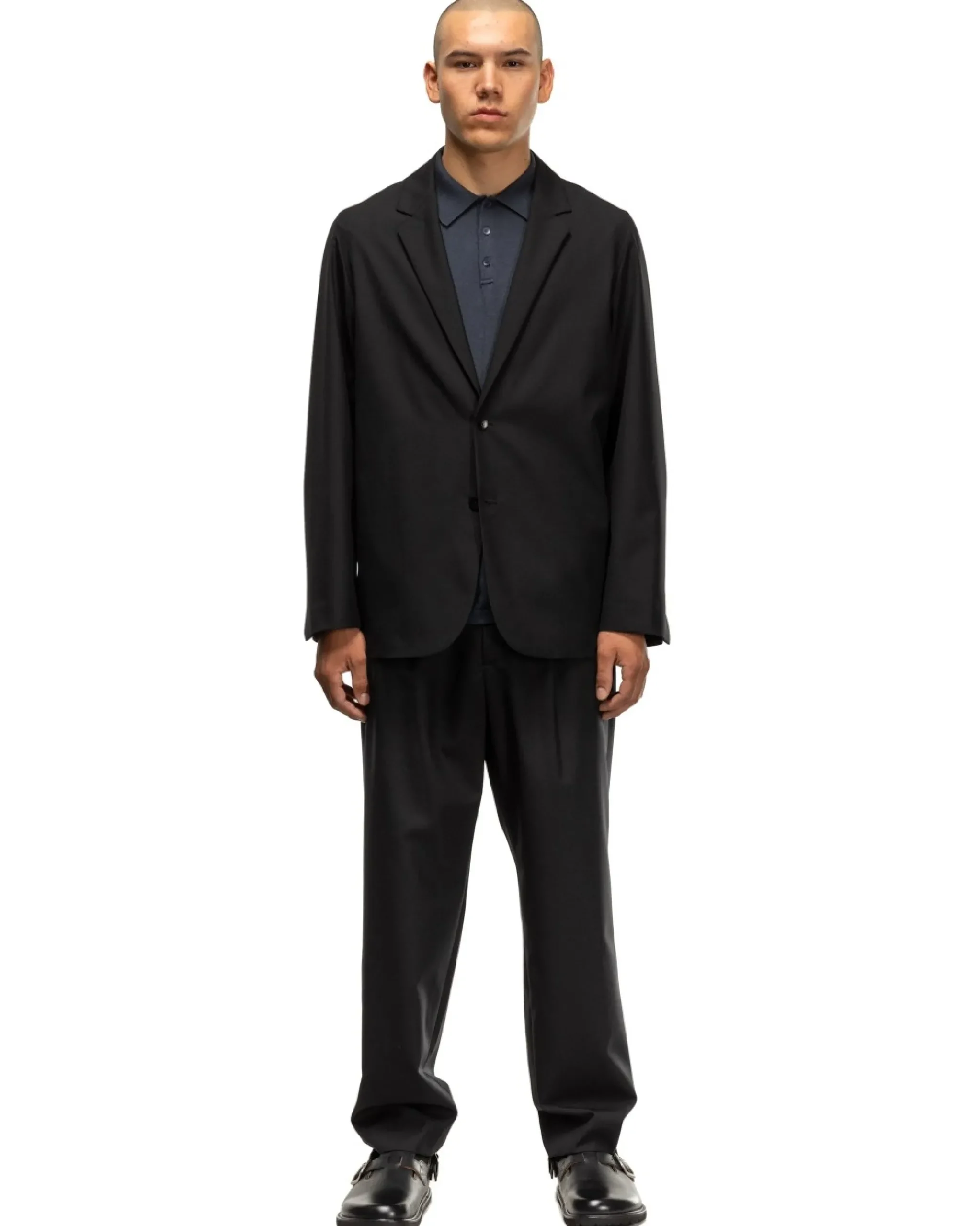ATON Wool Tropical Tailored Jacket Black>Men Outerwear