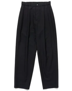 ATON Wool Tropical Tapered Easy Pants Black>Men Bottoms