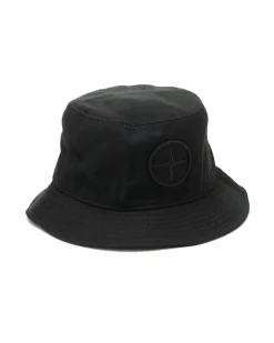 Stone Island Wool/Polyester Gabardine Bucket Hat Black>Men Headwear